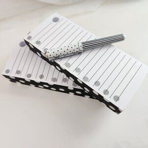 Black & White Polka Dot Memo Pad with Pen *AS IS*